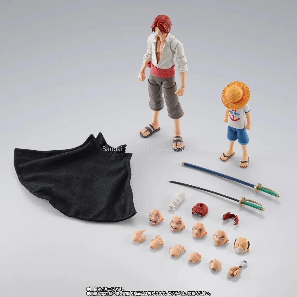 Original BANDAI S.H.Figuarts One Piece Shanks ลิง D Luffy อะนิเมะรูปของเล่น SHF PVC Collection Action ตุ๊กตาตุ๊กตา