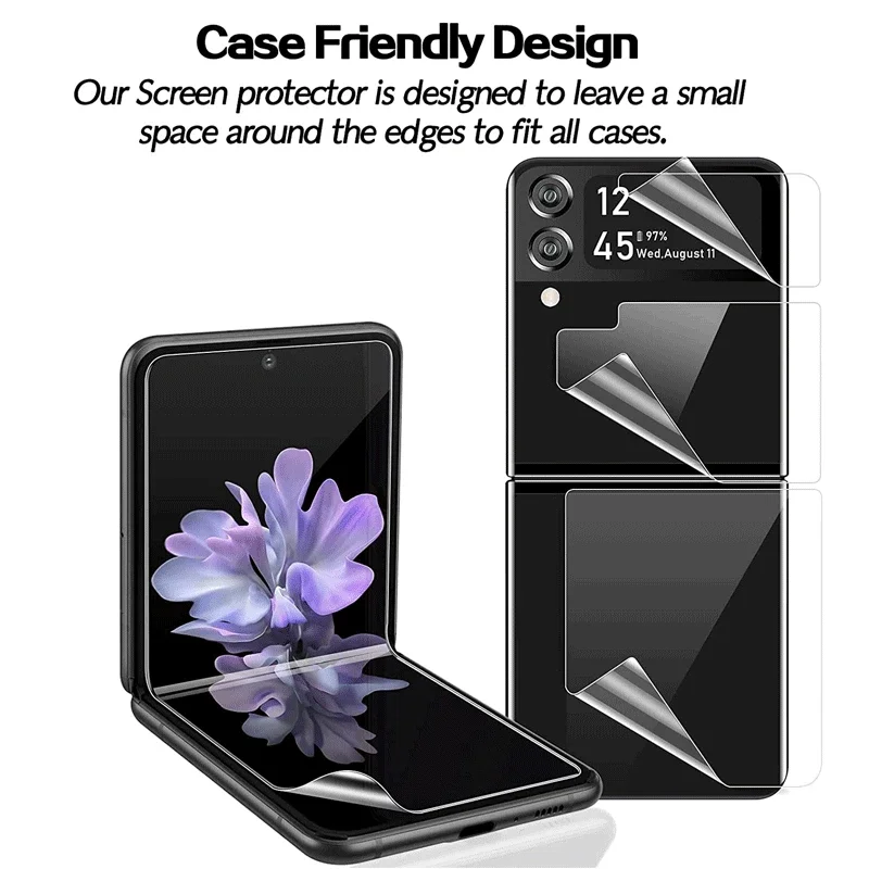 For Samsung Galaxy Z Flip 4 Screen Protector Full Coverage Soft Hydrogel Film HD Clear TPU Film for Samsung Galaxy Z Flip 4 5G - Image 3