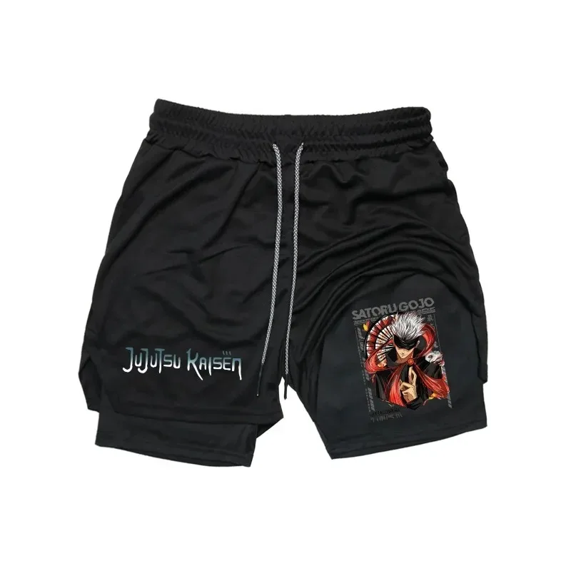 

Men's Double-deck Shorts Shorts Summer Quick Drying Sport Workout Fitness 2-in-1 Joggers Beach Phone Pocket Towel Loop Gym Short