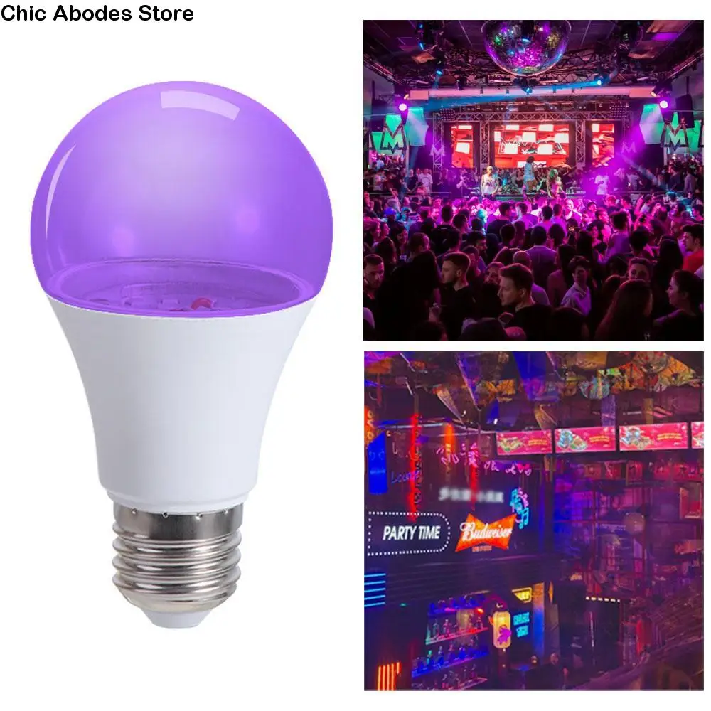 Ультрафиолетовая лампа Blacklight УФ-фиолетовая лампа Атмосфера 360 Светящиеся УФ-лампочки E27 10 Вт Фиолетовый Черный Свет Лампочка Товары для вечеринок