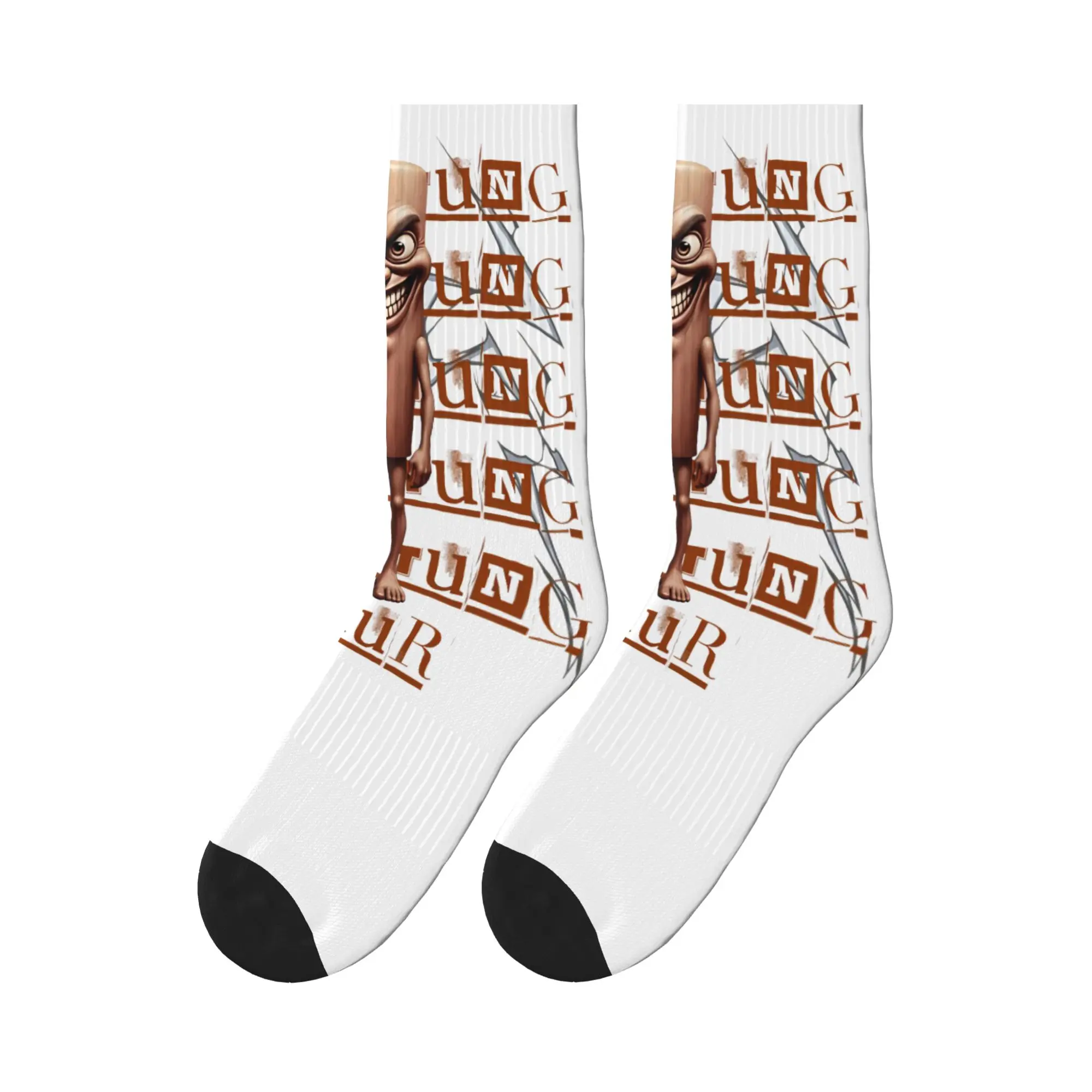 

TUNG SAHUR Crazy Meme Log with Bat Design Socks Winter Stockings Retro Couple Comfortable Socks Print Skateboard Non Slip Socks