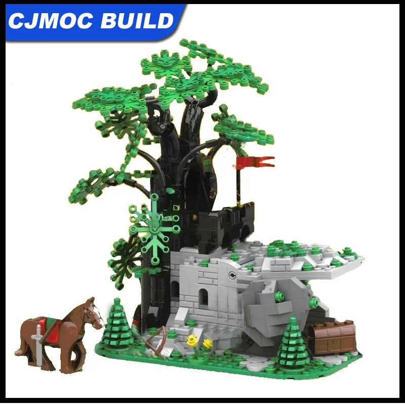 Europeanl Street View Medieval Camouflaged Outpost Castle model DIY creative ideas Toy Gift buildingblocks MOC-128713 6066