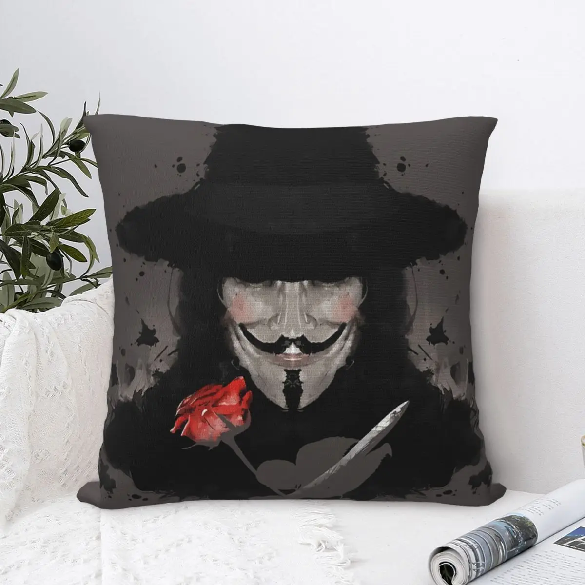 Ink For Vendetta Polyester Cushion Cover For Home Chair Decorative Kawaii Cojines Decorativos