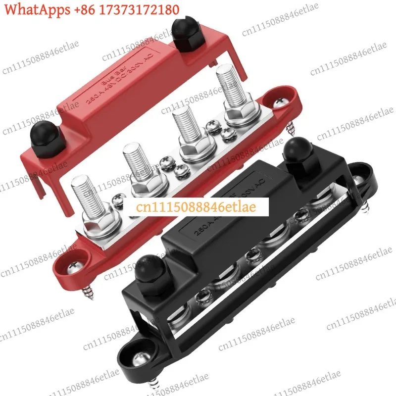 k3 250A Busbar BB250-T4M10, M10 Single Stud Power Distribution Block for RV Boat Car