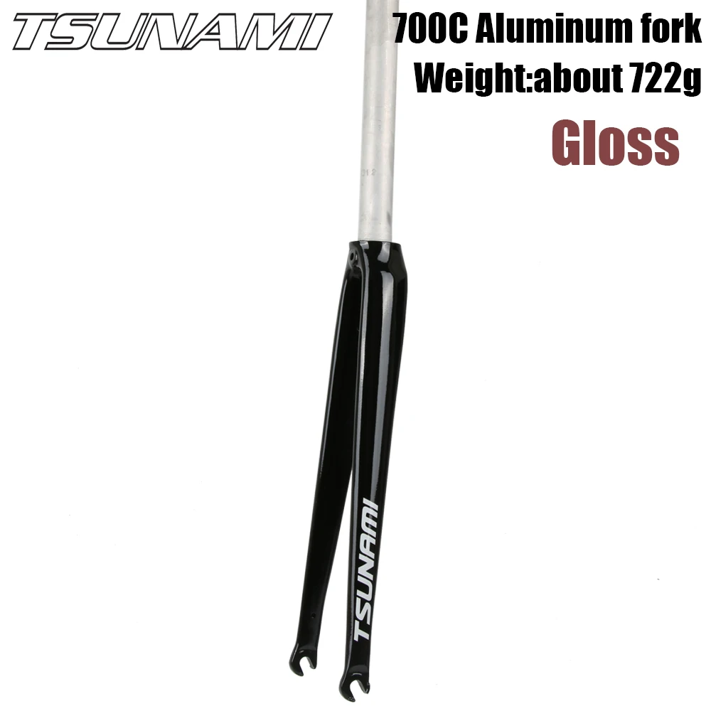 TSUNAMI フロントフォーク 黒 700c 値下げ不可 フロントフォーク 700C適合 ストレート ブラック ディスクブレーキ