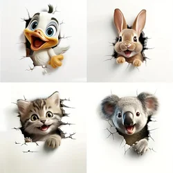 Duck Rabbit Cat Koala Wall Stickers Waterproof Vinyl Decals Home Bedroom Living Room Decoration Cartoon Animal Wall Accessories