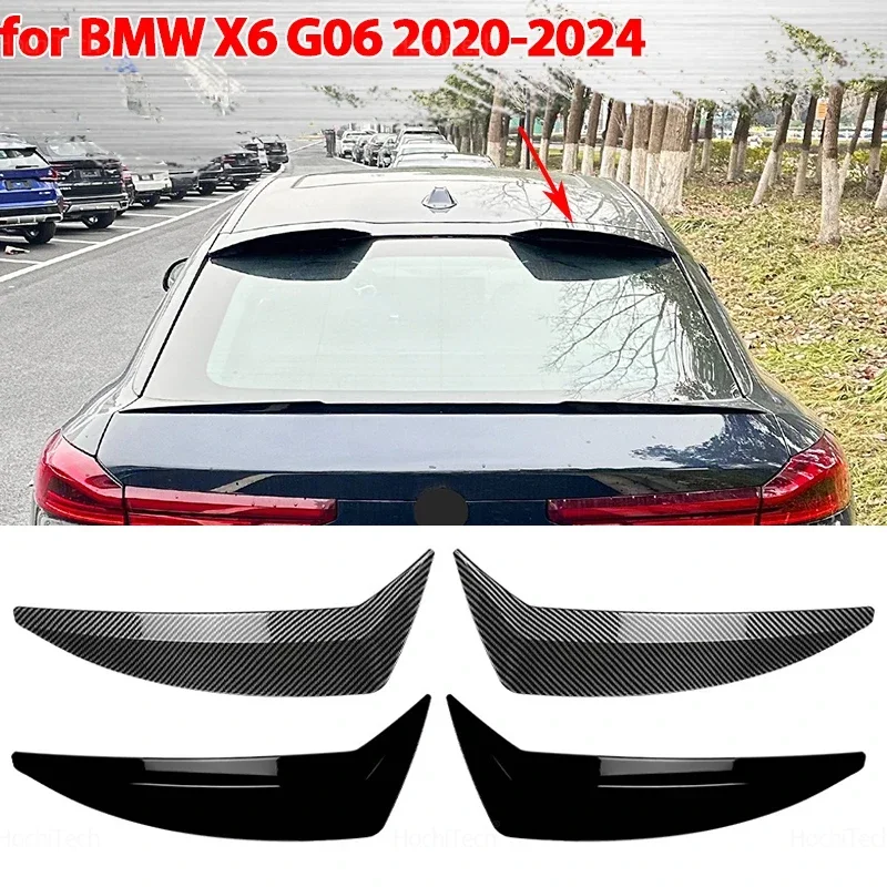 For BMW X6 G06 2020 2021 2022 2023 2024 ABS Black Carbon Rear Window Roof Car Spoiler Wings Tuning Exterior Accessories