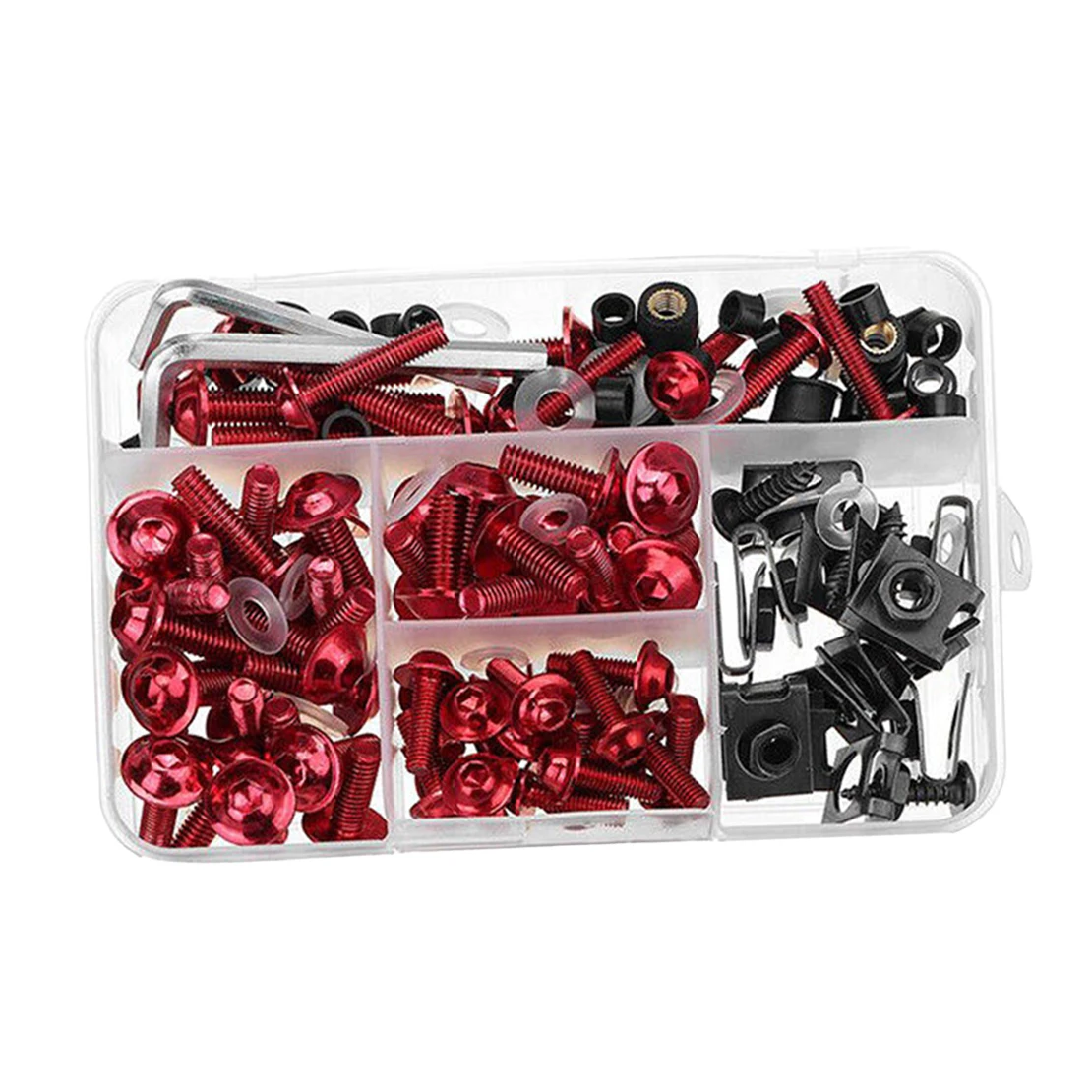 Complete Fairing Bodywork Bolt Screw U Nut Clip Kit Red & Black Motorcycle Fit for Suzuki GSXR 600 750 1000 K1-K8