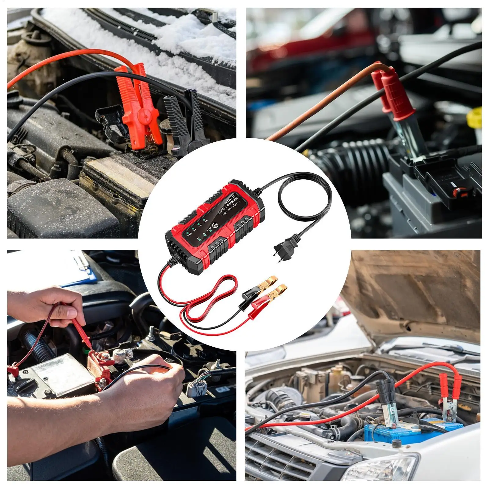 Motorcycle Battery Charger and Maintainer 1.5A 6V/12V Truck Trickle Battery Charger Automatic Tender Maintainer for Boat RV - view 3