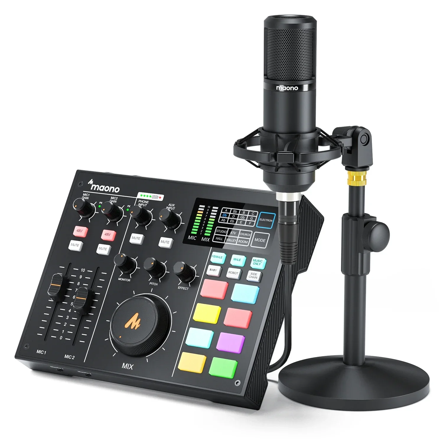 MAONOCASTER AM100 K1 All In One Kit Professional Podcasting Sound Card Studio Recording Condenser Microphone audo Interface