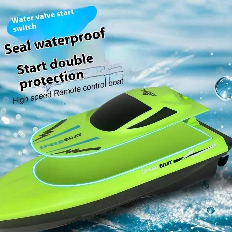 Waterdicht, op afstand bestuurbaar bootspeelgoed voor kinderen, elektrische speedboot met dubbele propeller, snel en lichtgewicht waterracemodel