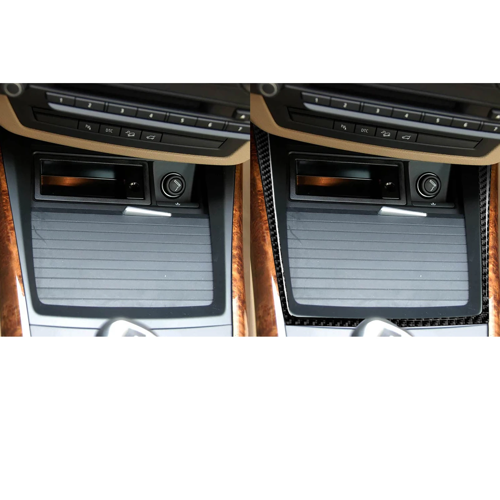 คาร์บอนไฟเบอร์รถยนต์อุปกรณ์เสริม Dashboard Air Vent ตกแต่งสติกเกอร์นุ่มสําหรับ BMW X5 E70 2008-2013 X6 E71 2009-2014