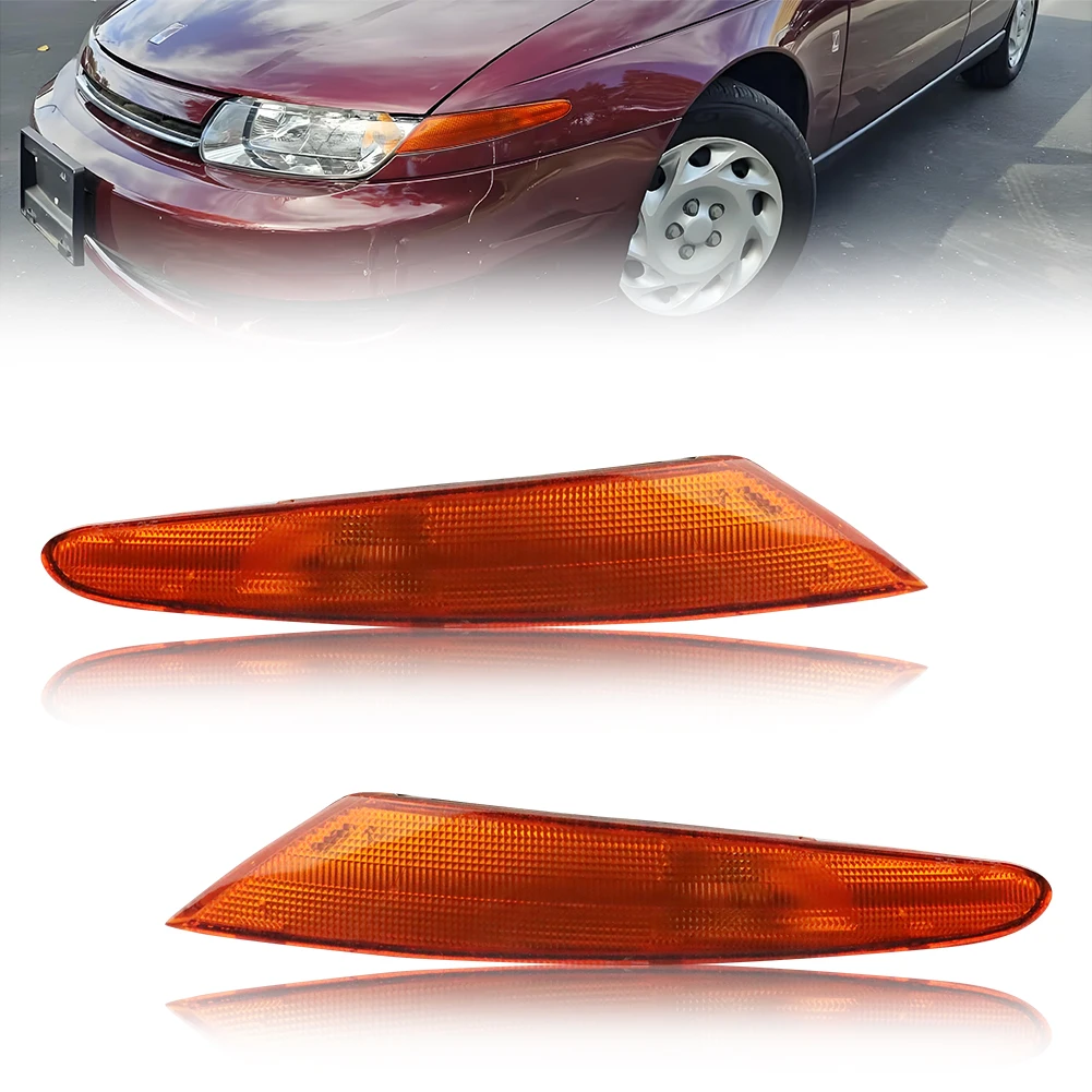 2Pcs For 2000-2002 Saturn LS/LS1/LS2/LW1/LW2/L100/L200/L300/LW200 Front Corner Fender Side Marker Light Turn Signal Light Cover