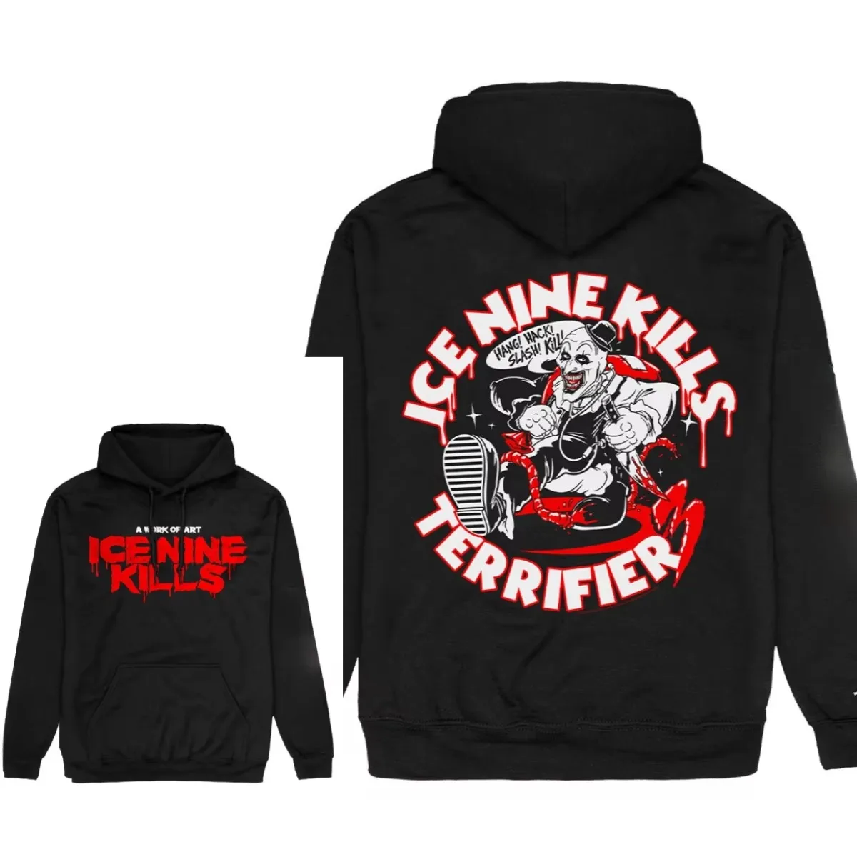 Ice Nine Kills Terrifier Art The Clown Band Grafik-Kapuzenpullover für Herren und Damen, Streetwear-Pullover – Detail 6