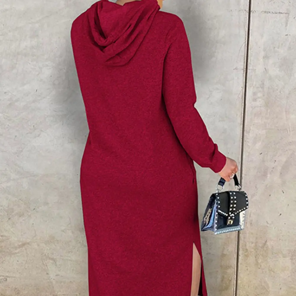 Casual Mid-Length A-Line Dress with Straight-Sleeve Round-Neck Design Body-Fitting Style Women's Fashion Clothing