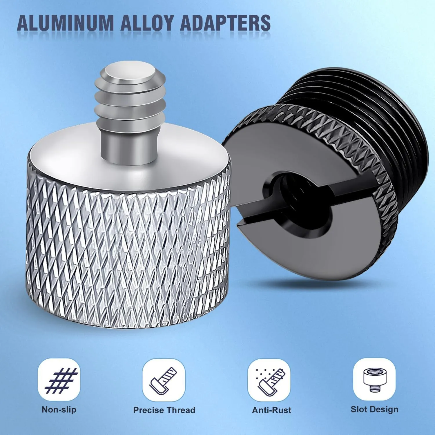 8 Pack Mic Stand Adapter, 5/8 Female to 3/8 Male, 3/8 Female to 5/8 Male, for Microphone Stand Boom Arm Camera Tripod XT