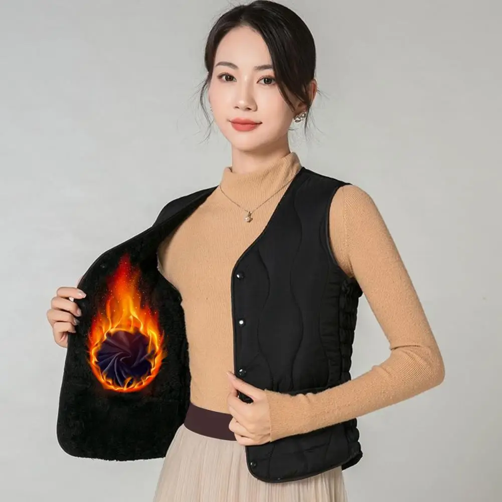 Women Vest Stylish Women's Winter Vest Coat with Button Closure Heat Retention Lightweight Sleeveless Outdoor Down for Windproof