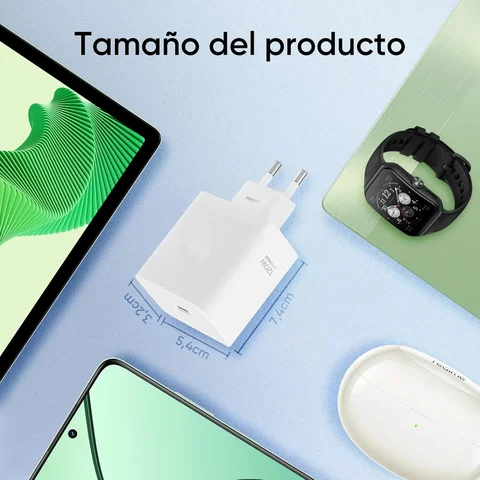 Зарядное устройство Realme 120W EU SUPERVOOC, быстрый адаптер с кабелем Type-C, совместимо с iPhone, iPad, OPPO/OnePlus