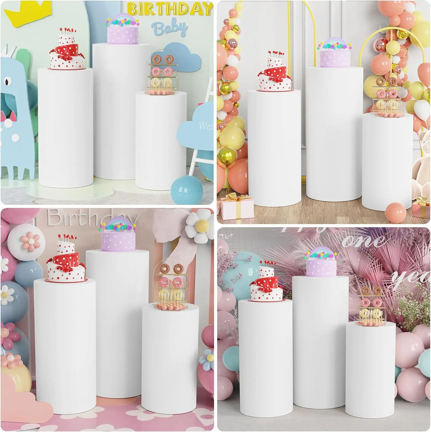 3-Piece Floral Decoration Stand, Wedding Transparent Flower Stand Set, Party Scene Arrangement Flower Stand