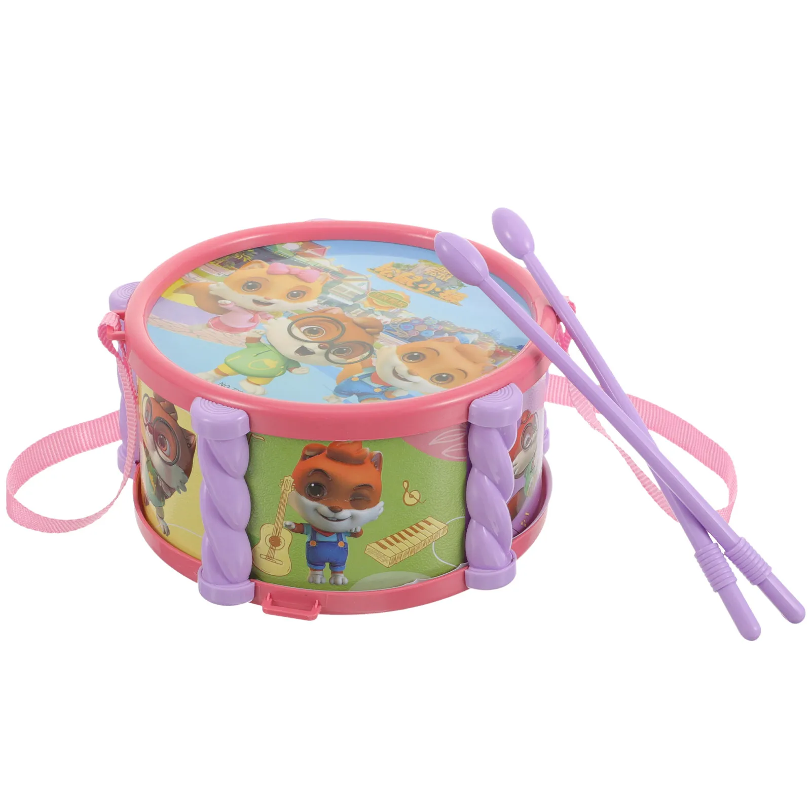 

1Set Early Education Knocking Waist Drum Hand Musical Instrument Kids Cartoon Pattern Random Color Educational Music Gift