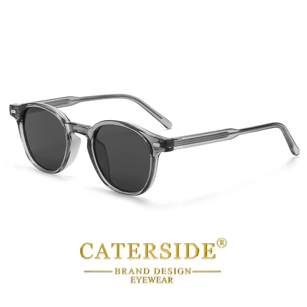 CATERSIDE Vintage Herren-Sonnenbrille mit polarisierten Gläsern, hochwertiger Tr-90-Rundrahmen, dekorative Damenbrille für Outdoor-Fahrten und Reisen – Detail 7