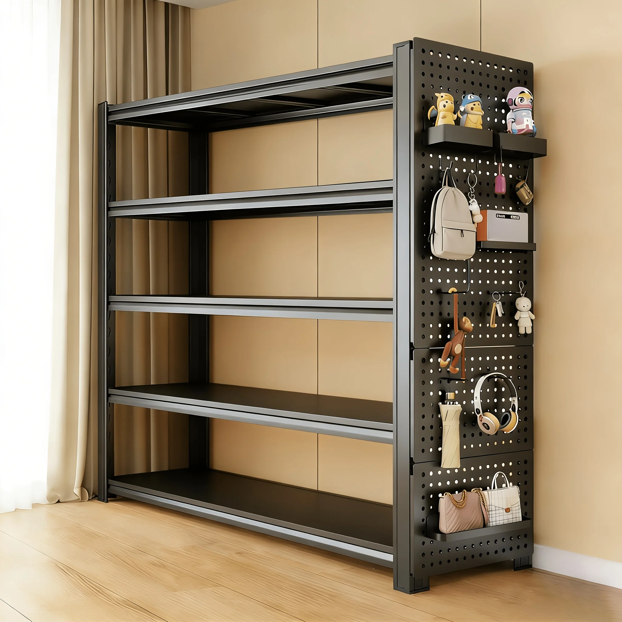 

Heavy Duty Adjustable Metal Shelving Unit - Powder-Coated -Standing Storage Rack Suitable for Garage, Basement, Warehouse - No-T