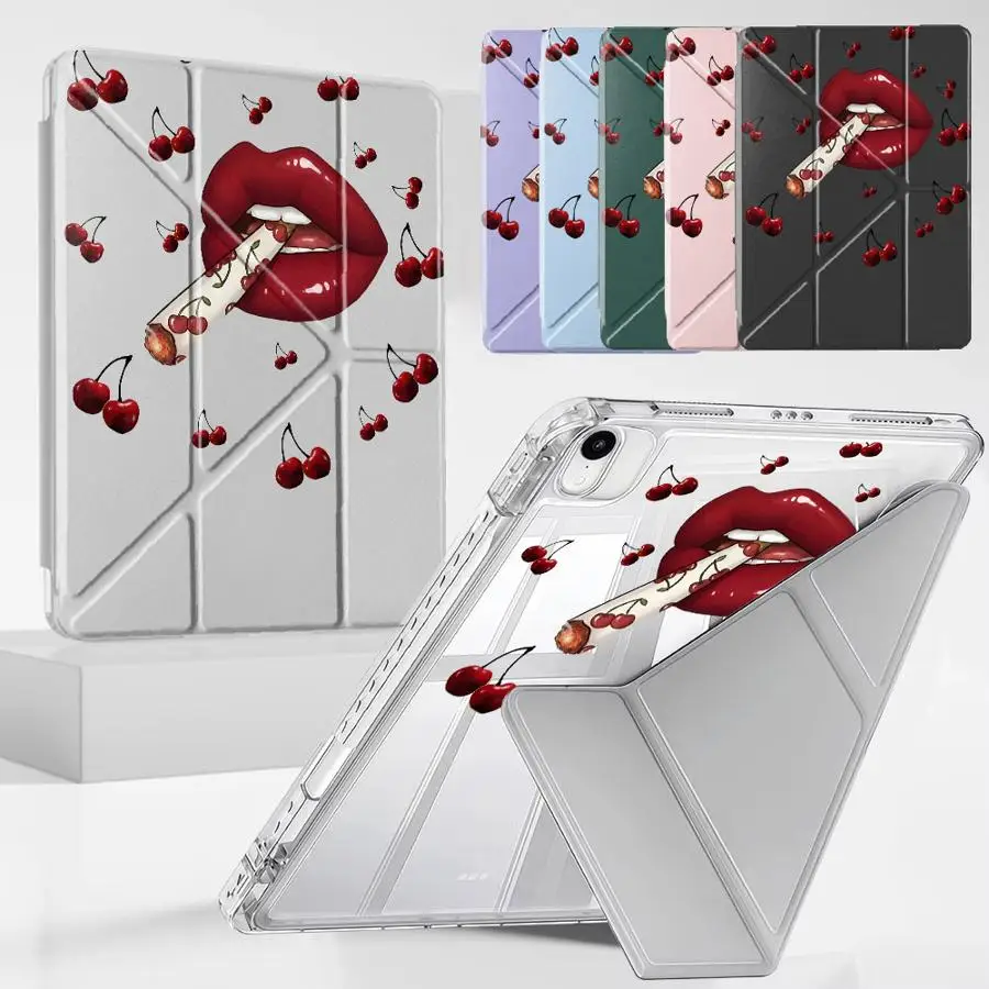 Creative Lips Cherry Tablet Case For iPad Air 4 5 M3 M2 M4 11inch Mini 6 7 Pro 11th 10th 9th 8th 7th 12.9inch Pro 2025 Holder