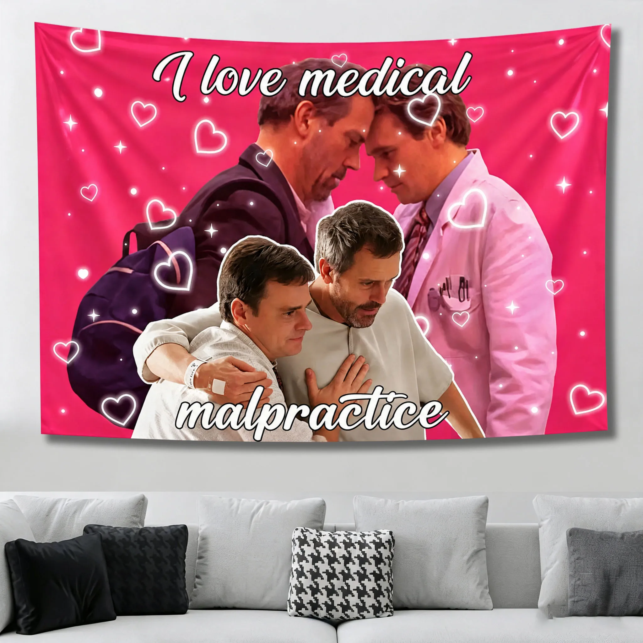 I Love Medical Doctor Tapestry TV Character Tapestry Bohemian Tapestry Wall Decor Suitable For Bedroom House Dorm Decor