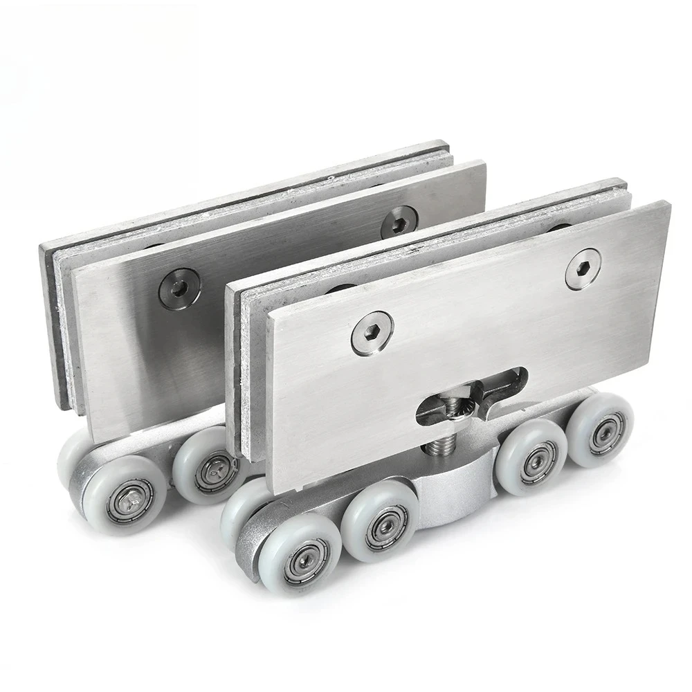 Stainless Steel Glass Hanging Wheels 100KG Glass Sliding Door Rollers Bedroom Meeting Room Wardrobe Door Roller Wheels