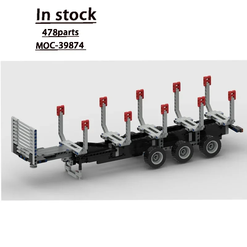 MOC-39874 نموذج مكعبات بناء مقطورة خشبية صغيرة لغابة المدينة الجديدة، 478 قطعة، هدية لعبة عيد ميلاد للأولاد والأطفال