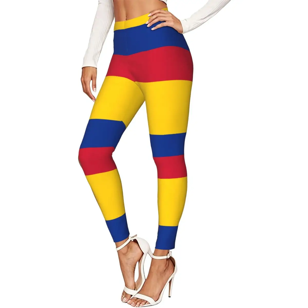 Colombia Flag Women Leggings High Waisted Stretch Tights Workout Running Pants