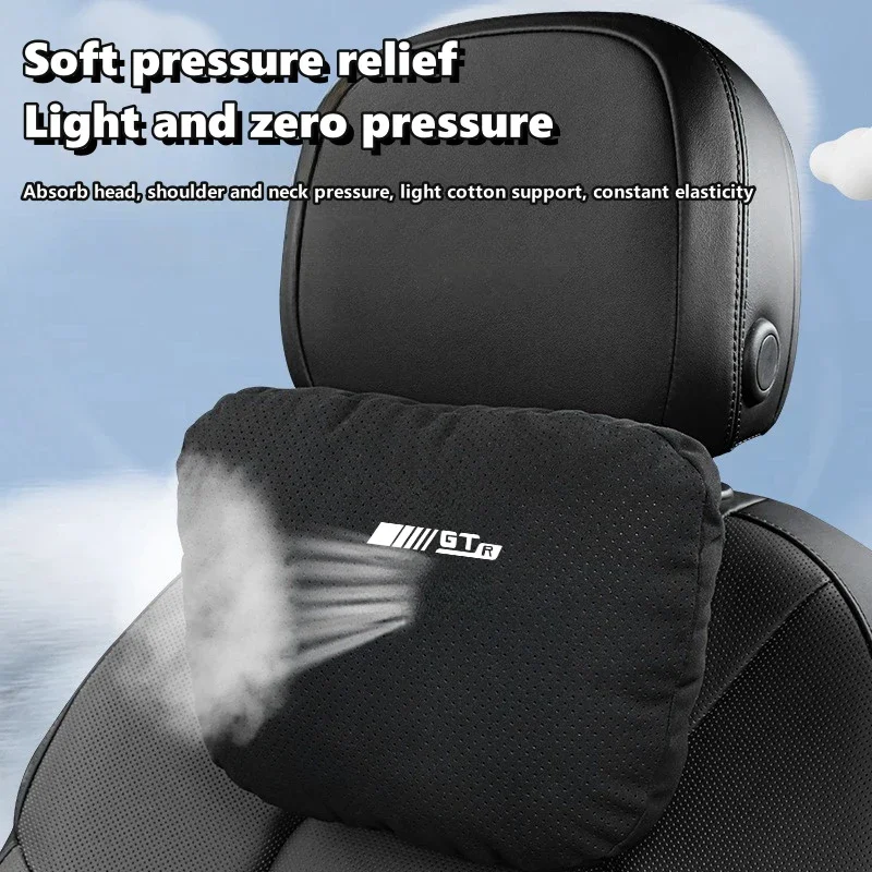 For AMG GT R Car Headrest Waist Pillow Neck Rest Seat Headrest Driver Lumbar Support Memory Cotton