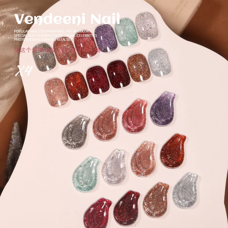 VENDEENI หักเพชรสี 12 สีเล็บเจลชุดเล็บ Salon 2024 ใหม่ขายร้อนปลอดสารพิษ UV เจลเล็บชุดที่กําหนดเองขายส่ง