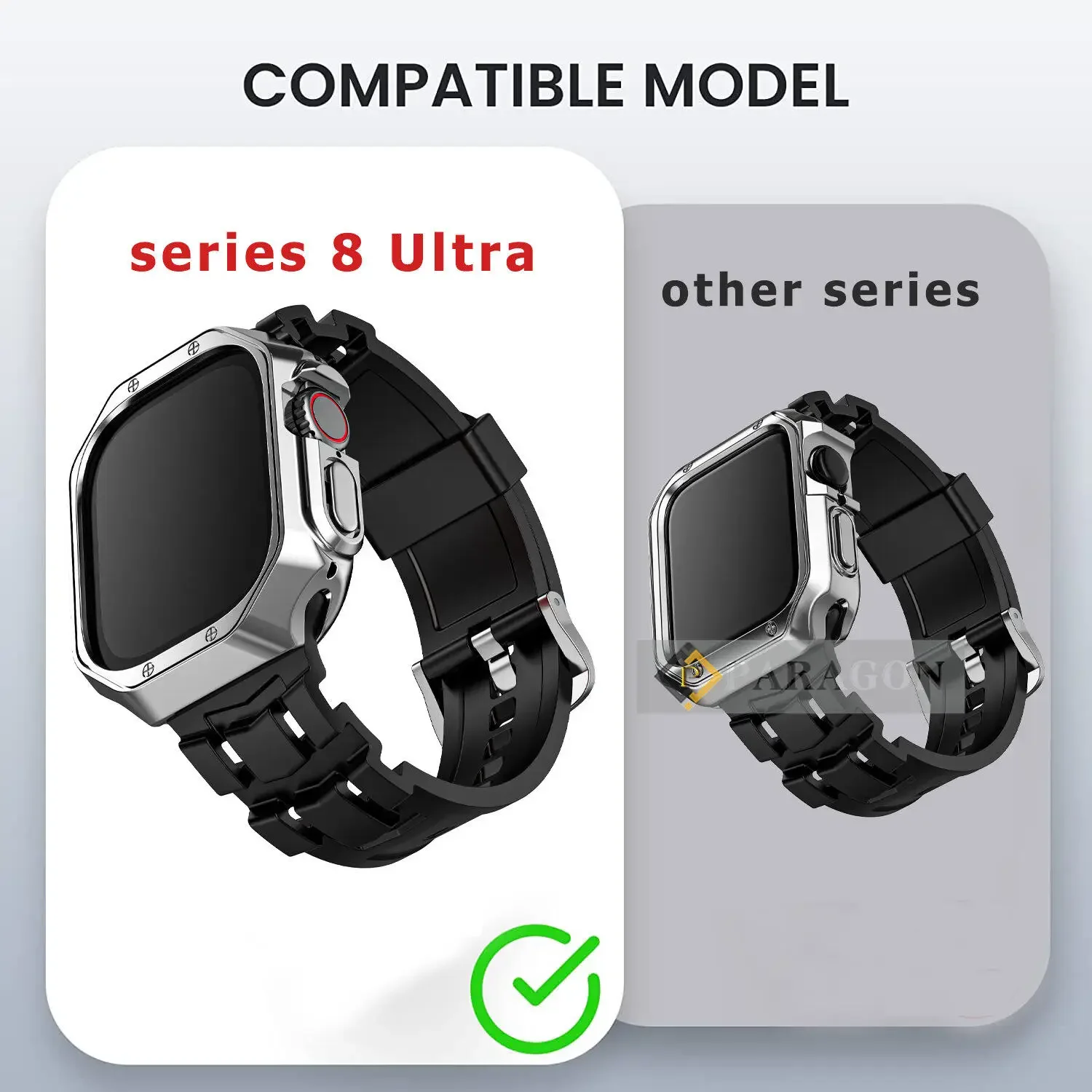 Silicone Rubber Strap+Case for Apple Watch 49mm 45mm 44mm TPU Band for I Watch 45mm 44MM Ultra Series9 8 7 6 5 4 SE 3 2 1