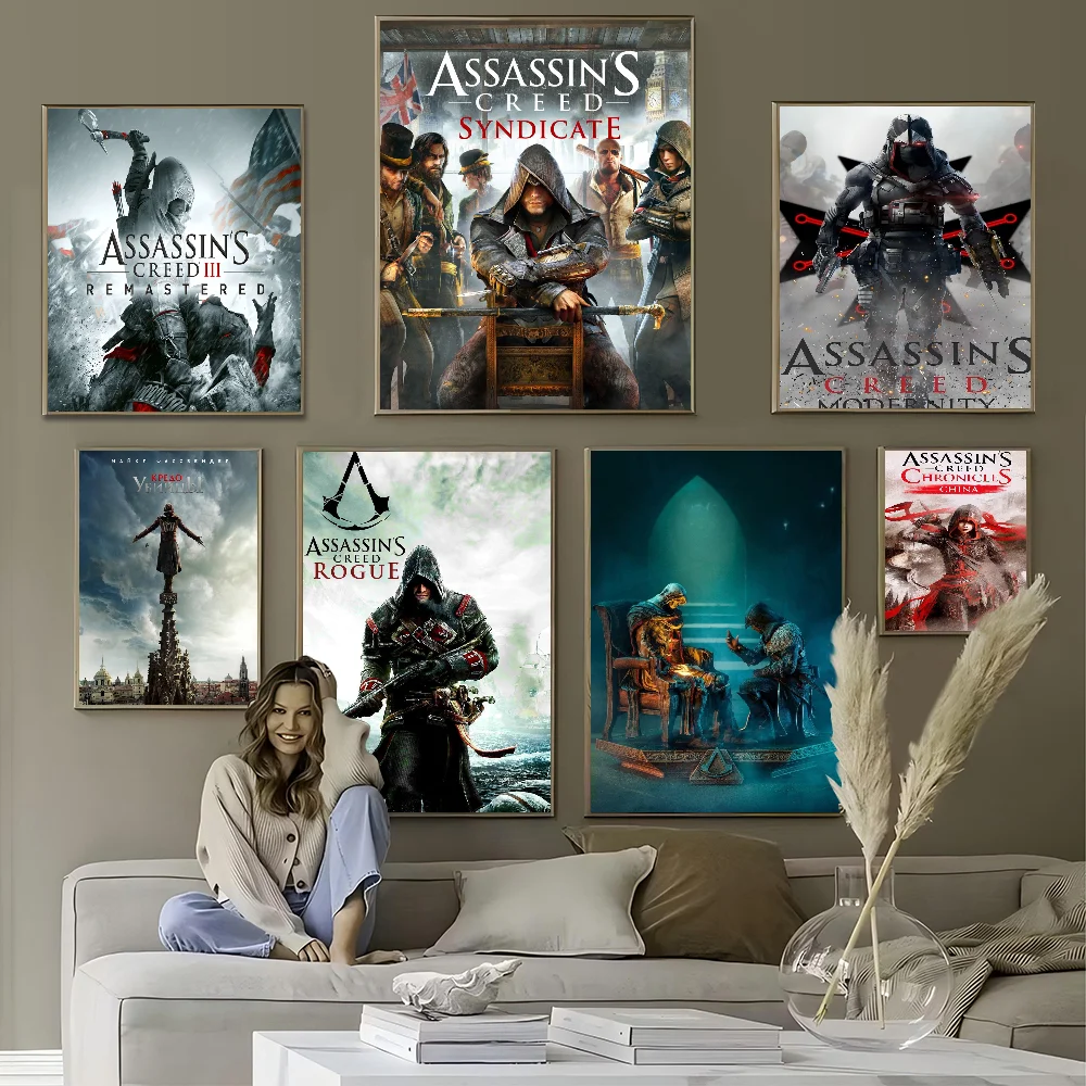 Game Assassin S Creed Anime Posters Sticky Whitepaper Sticker DIY Room Bar Cafe Kawaii Room Decor #1