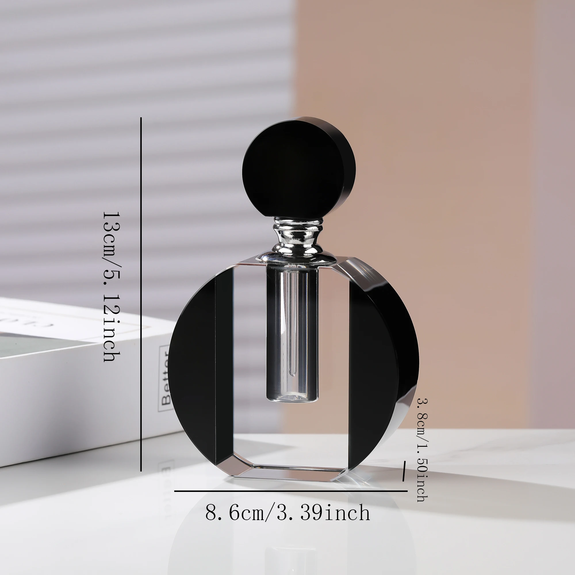 Crystal Black and White Perfume Bottle Crystal Perfume Bottles With Glass Rod Home Decoration Perfume Bottle decor 15ml-20ml