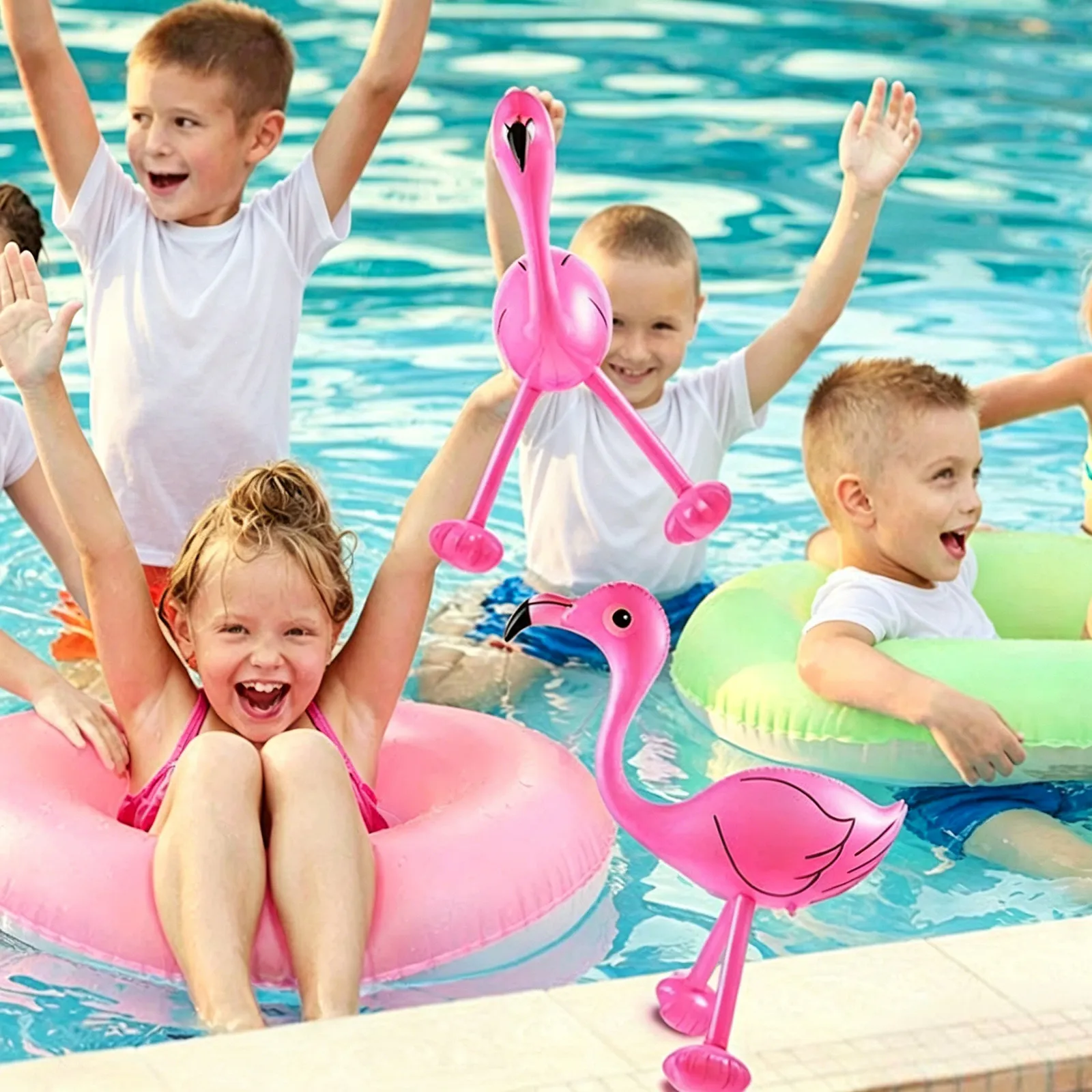 3Pcs Inflatable Flamingo Pool  - Kids Outdoor Water Play 评论和价格