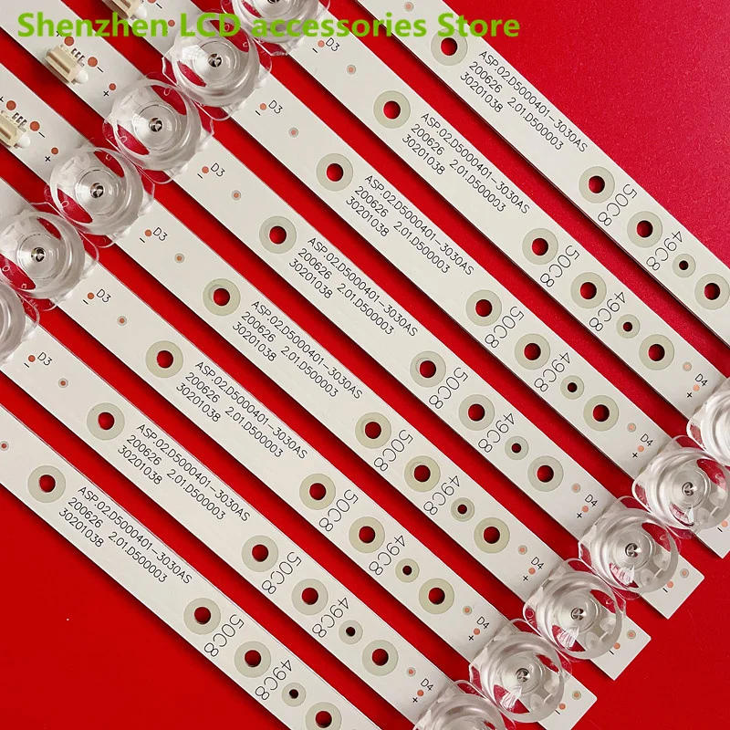 LED backlight for 200626 2.01.D500003 30201038 49C8 50C8 5018 44.0049C8 light bar 100% new