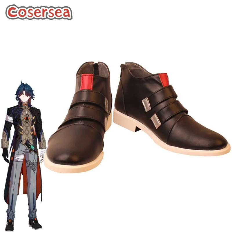 

Cosersea Blade Cosplay Shoes Game Honkai: Star Rail Blade Flat Heel Shoes Halloween Party Brown PU Leather Cos Shoes