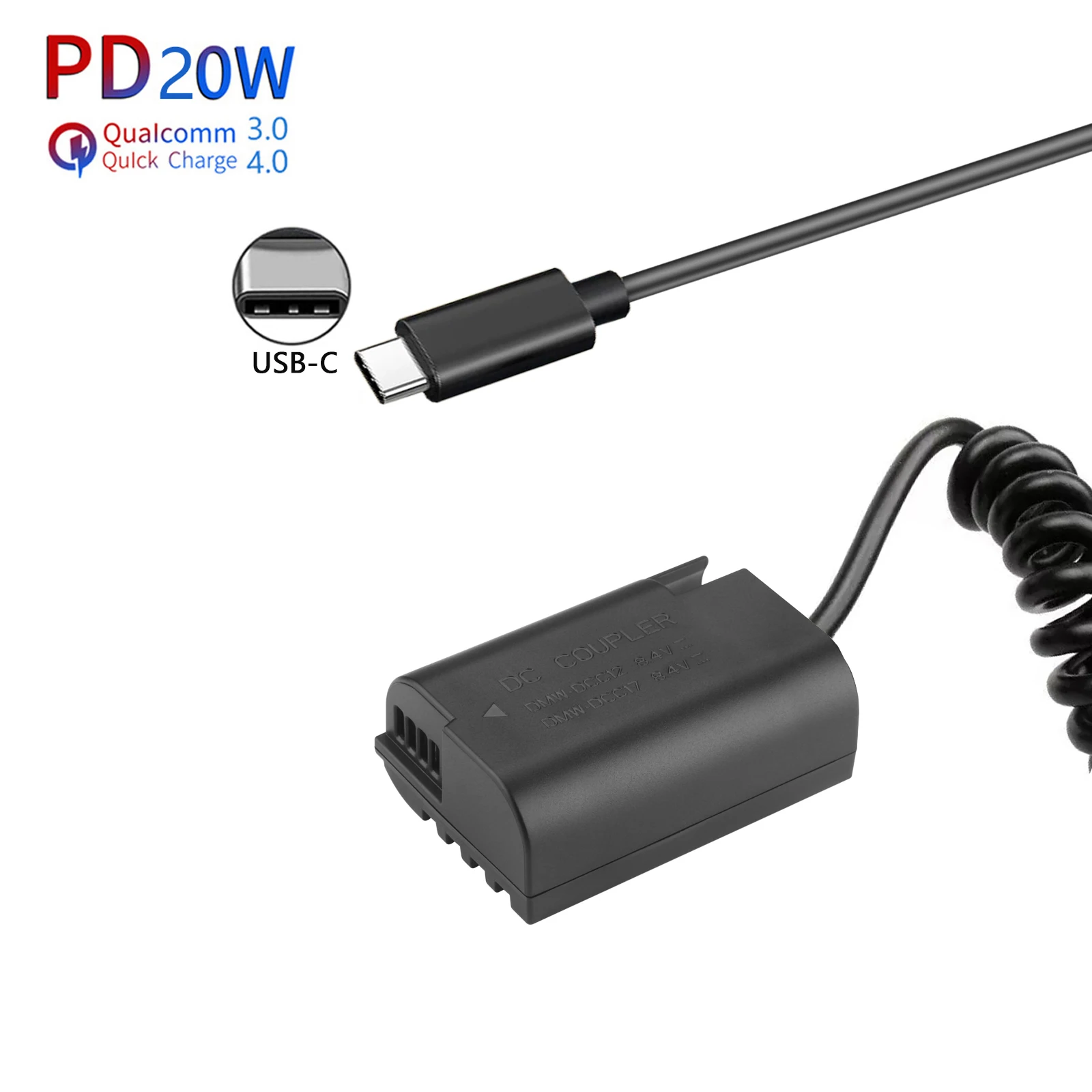 USB-C DMW-BLK22 Dummy Battery DMW-DCC17 Power Adapter for Panasonic DC-S5 DC-S5K Lumix S5 LUMIX GH6