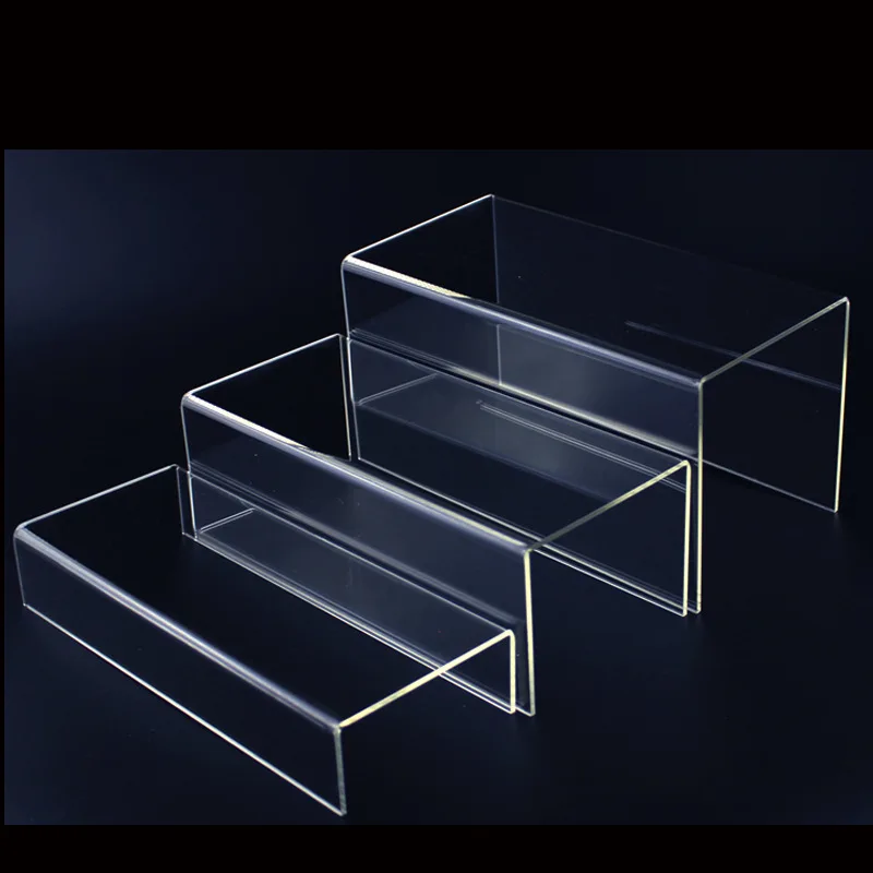 2pcs Clear Acrylic Display Stand For Shoes Cosmetic Showcase Jewelry Storage Rack U Shaped Action Figures Toys Collections Shelf