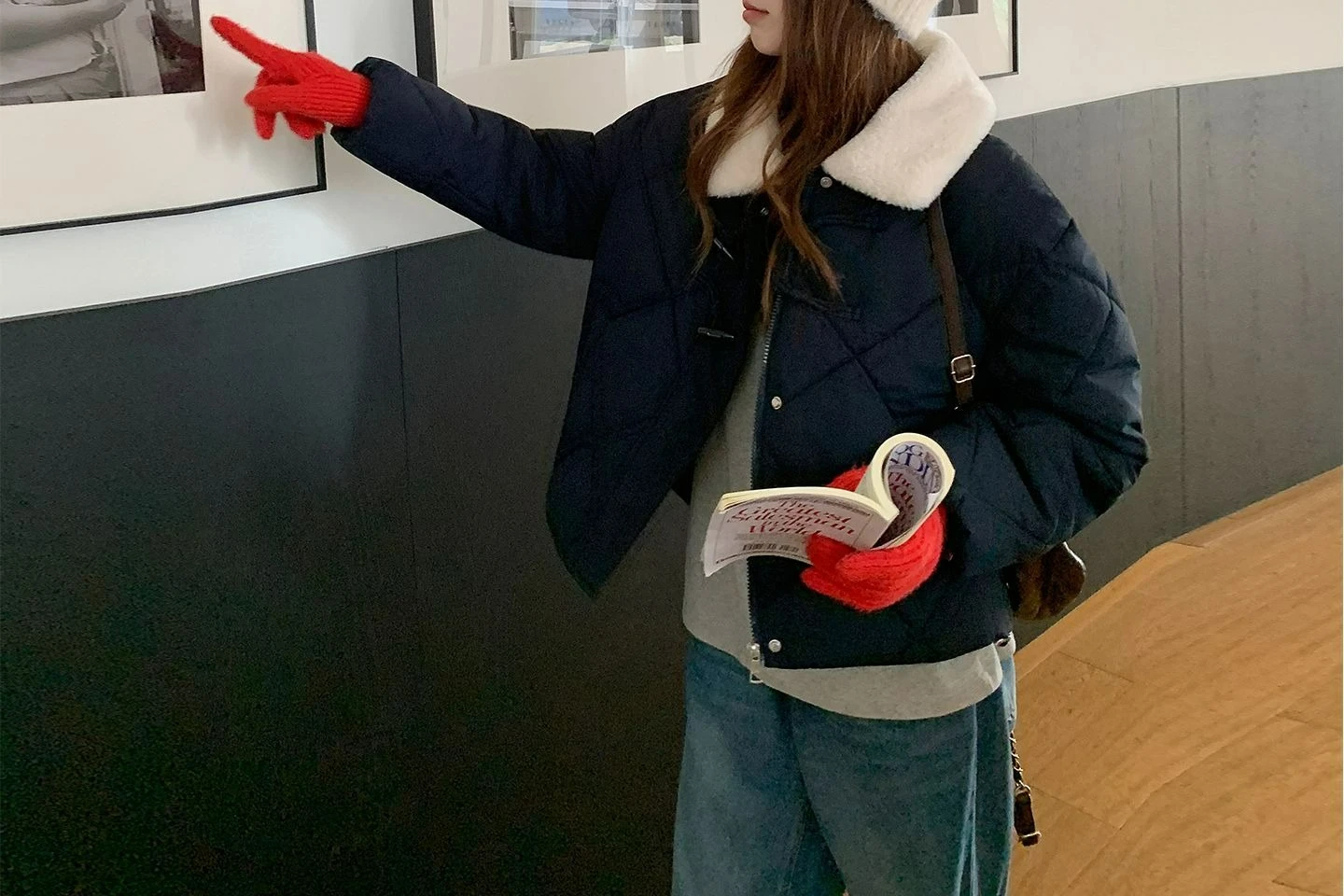 سترة شتوية قصيرة جديدة سميكة 2025 معطف قطني دافئ بنمط الماس #1