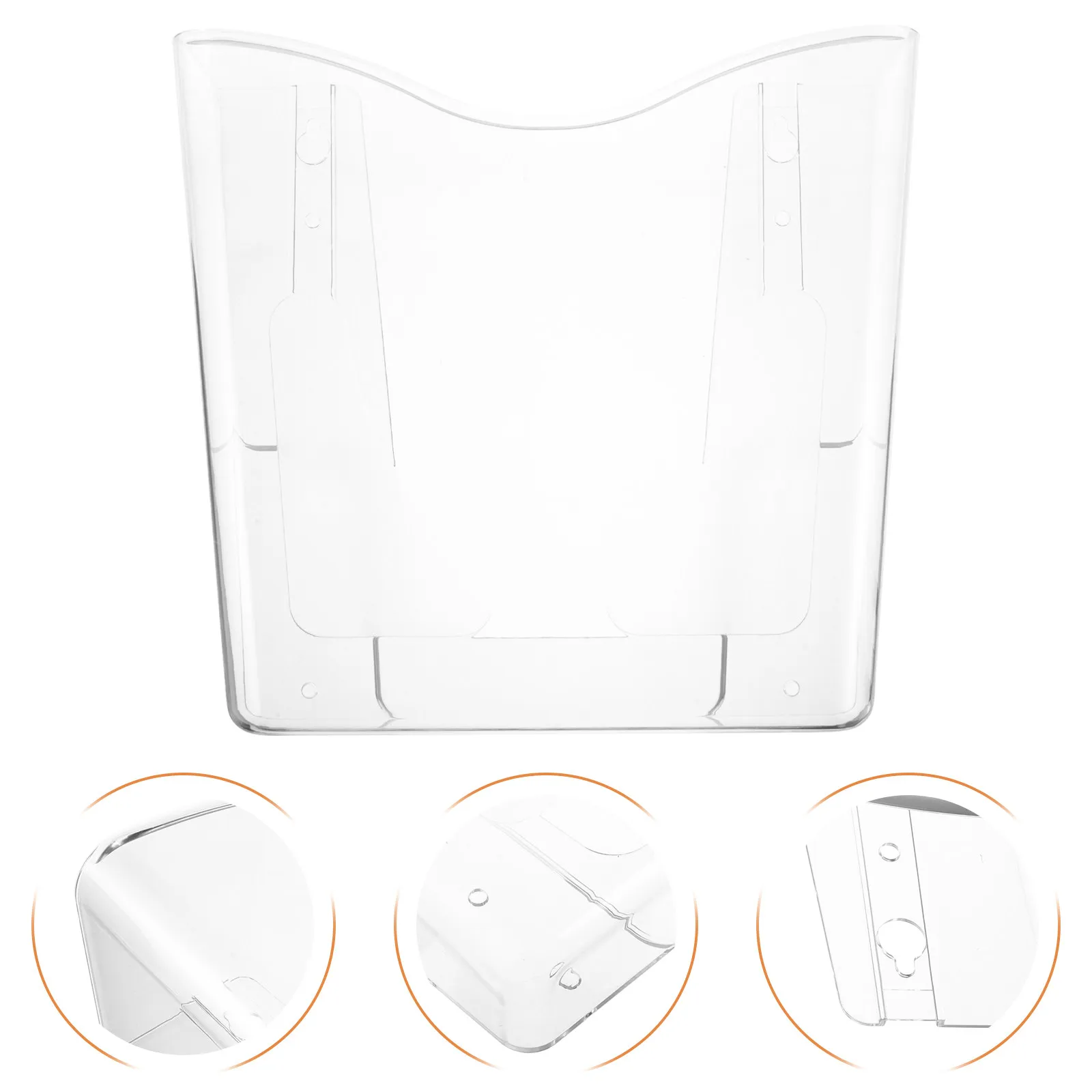 

Wall Mounted Clear Plastic V-Shaped Catalog Display Rack for Brochures Magazines Literature Organizing Home Office Wall