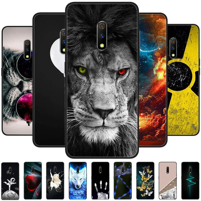 For Realme X Case X 2 XT Animal Cartoon Soft Silicone Funda for Realme XT X2 Pro X  2 Phone Cover RealmeX Realmex2 Black Coque