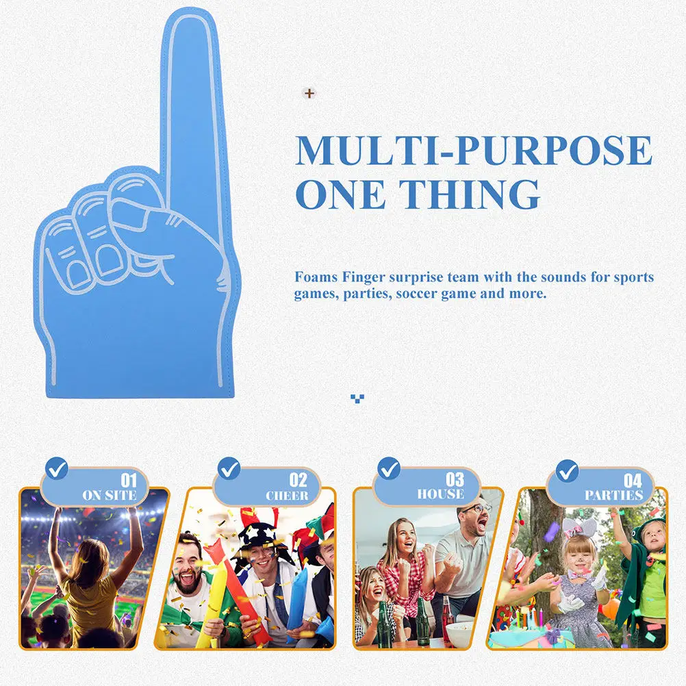 Foam Finger for Cheerleading Sports Events Eva Foam Construction Ideal for Basketball Soccer Games Parties Team Spirit Gifts