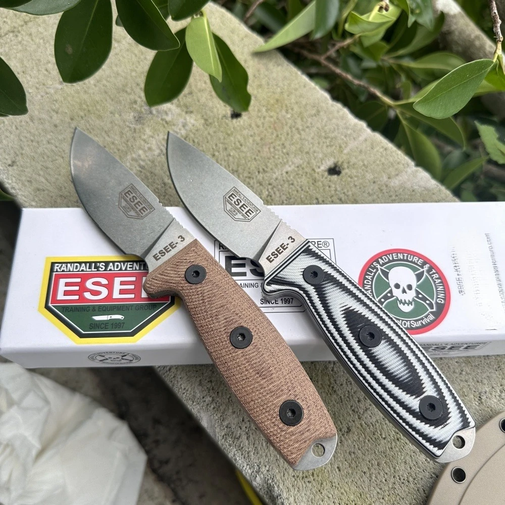 

ES-3 High Hardness Straight Knife 9Cr18Mov Steel Blade G10 Handle Outdoor Camping Survival EDC Multi-function Carving Knife