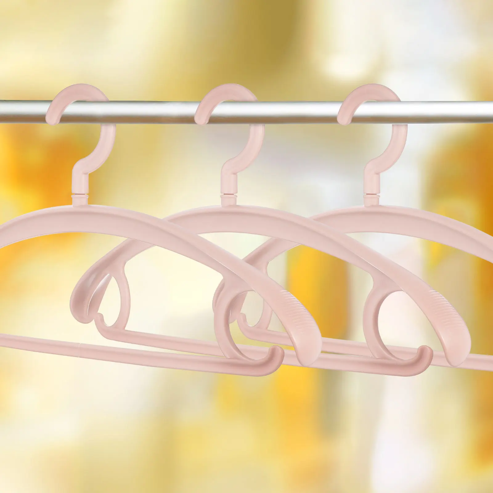 

10Pcs Non Slip Hangers for Closet Wide Heavy Duty Clothing Hangers Stackable Wardrobe Organizer with Grip Strips for Shirts
