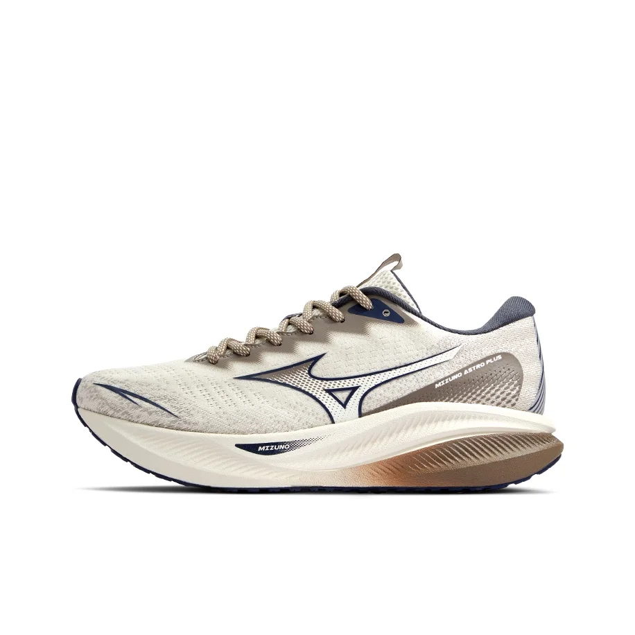 Mizuno ASTRO PLUS Running Shoes Unisex Low Top Beige Apricot/Walnut Brown/Dark Blue D1GH240109