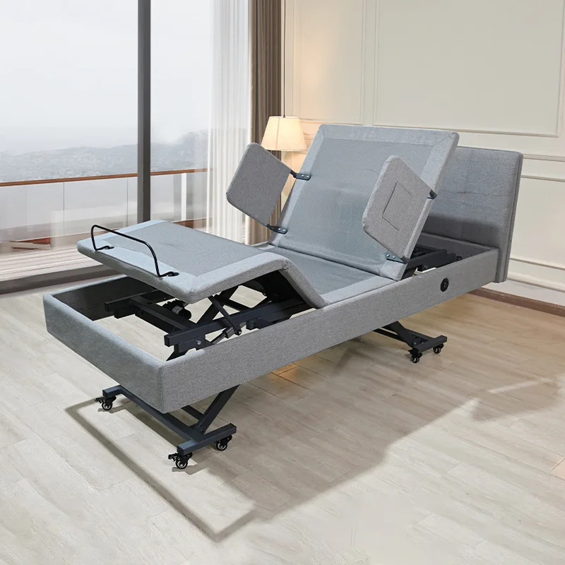 Modern simple lifting and tilting nursing , multi-functional movable electric nursing bed frame, home electric