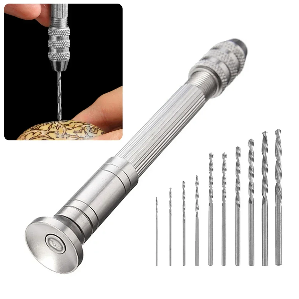 1PC 0.3-3.2mm Mini Hand Drill Bits Set Manual Pin Vise Woodworking For Model Resin Jewelry Hole Maker Puncher Craft Tools